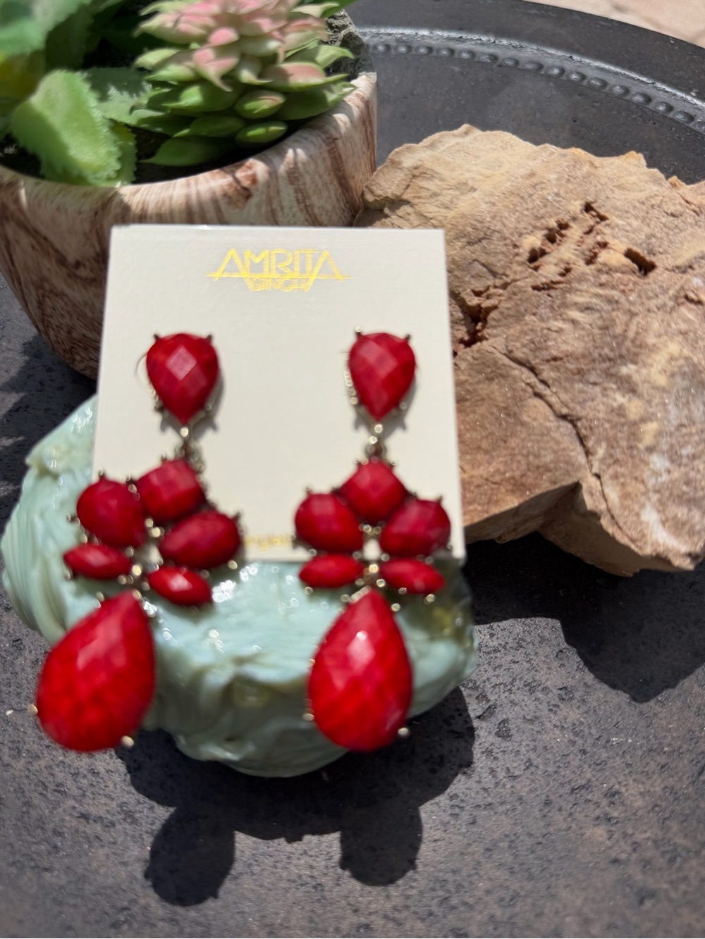 NWT Rare AMRITA SINGH Earrings - Stunning Worn on the Red Carpet - Boho Earrings